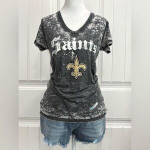 NFL Gray White and Gold New Orleans Saints Women’s Tee Size S